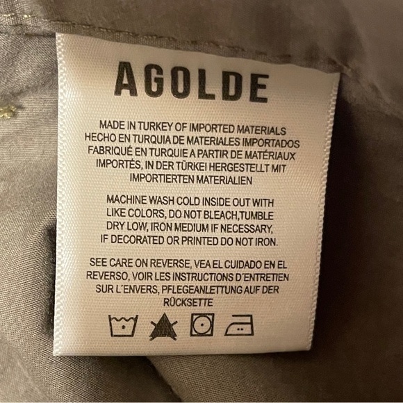 AGOLDE Daria High‎ Waist Crop Wide Leg Twill Utility Pant in Duffle Women's 28 - Picture 6 of 12